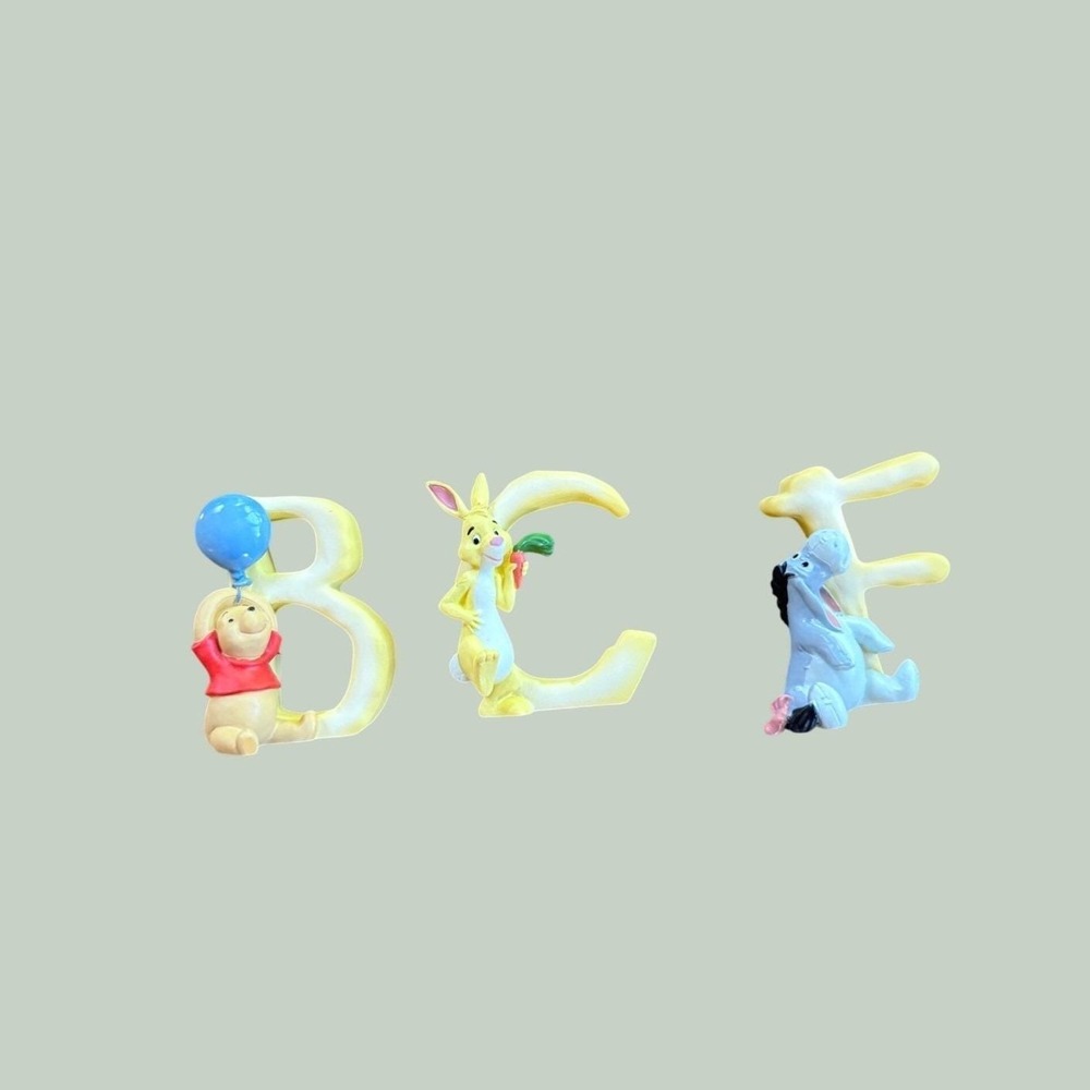 Winnie the Pooh Alphabet Letter Figurine B C F Set with Original Box Collectible
